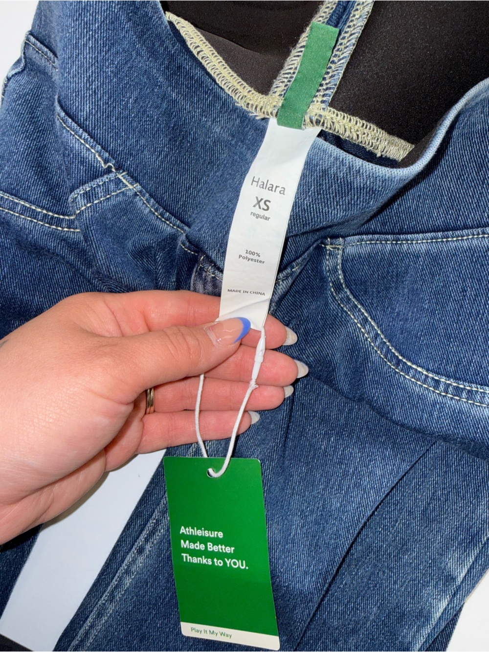 NWT HALARA (XS) Brand New Polyester 'Jeans' with Elastic Pull-On Waistband - Picture 6 of 6